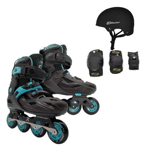 Patines Freeskate Ajustable Urbano Slalom+protecciones+casco
