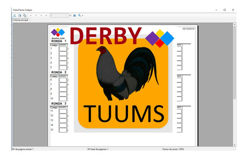 Software Derby Tuums, Programa Cotejador De Peleas De Gallos