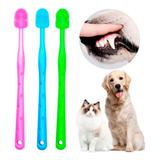 Kit X3u Cepillo Dientes Siliconado Mascotas Limpieza Dental