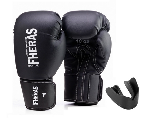 Kit Boxe Muay Thai Mma Luva + Protetor Bucal Fheras Feminino