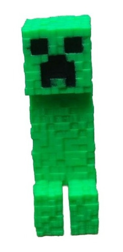 Minecraft Creeper Cabeza Movible Muñeco 3d Pla Pixelados_