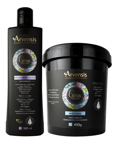 Kit Arvensis Cachos Profissional Mascara 450+ Ativador 500ml