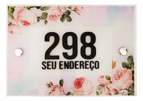 Placa De Endereço Personalizada Modelo Floral Compre Agora