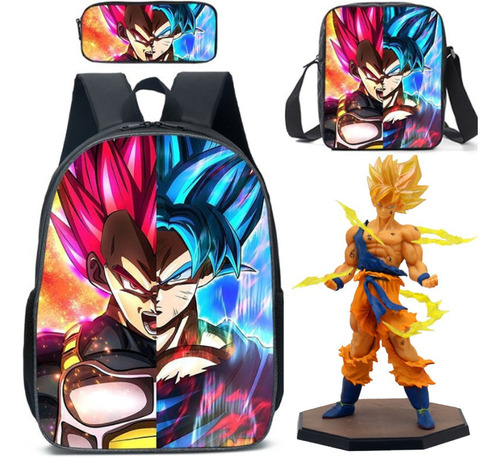 Dragon Ball Goku Set/mochila 4 Piezas+bolsa Omb