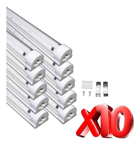 Paquete De 10 Regletas Led Doble Tira 36w Luz Blanca Oferta