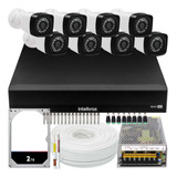 Kit Cftv 8 Cameras Full Hd 2mp Dvr Intelbras Mhdx 1016-c 2tb