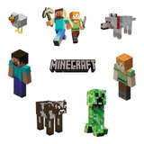 Figuras Minecraft Base Rígida Kit 8 Pzas Coroplast