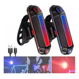 2pz Luces Usb Recargable Led Estrobo Para Bicicleta 5 Modos