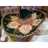 Sombrero Mexicano Pigalle Original Verde Inglés Y Dorado