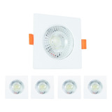 Kit 5 Spot Led 7w Quadrado Direcionável Bivolt B. Frio