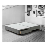 Base Aiden King Size Lino Gris Box Mueble Muebles Bases Cama