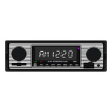 1din Retro Vintage Coche Estéreo Con Bluetooth Aux Usb Fm