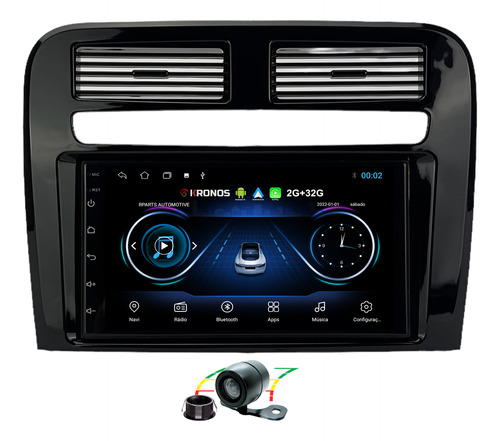 Kit Multimidia Android Fiat Punto 2008 A 2012 Black Piano