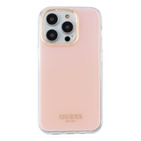 Protector Guess Iridescent Para iPhone 14pro Max - Gold Rosa