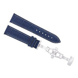 Correa Reloj 22mm Piel Para Tissot Seastar 1000 Azul.