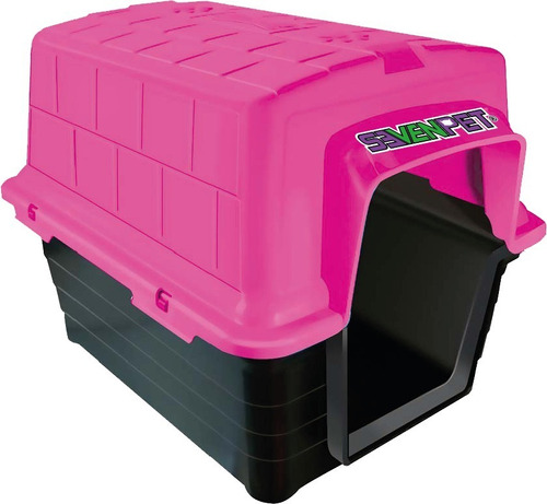Casa Para Perro Raza Chica Plástico Resistente 48*38*36cm Color Rosa