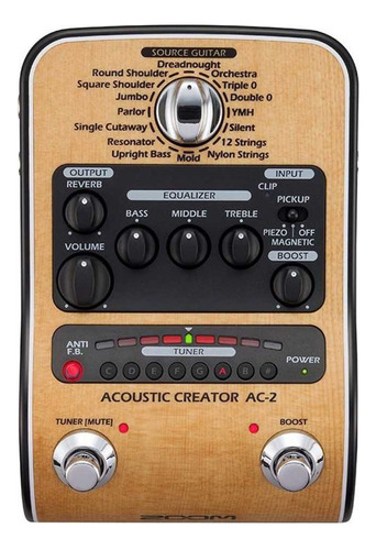 Pedal P/guitarra Acústica Zoom Ac2 Preamp Tuner Xlr Usb