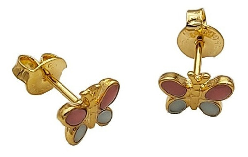 Aros Mariposas Hipoalérgicos Laminado Oro 18k Calidad Cracco