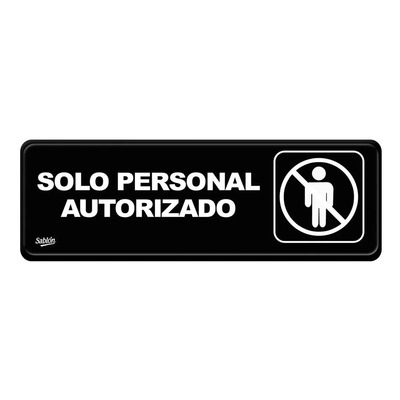 Letrero Adhesivo Solo Personal Autorizado 23x7.5cm Plástico Sablón | MercadoLibre