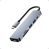 Adaptador Usb 3.0 Tipo-c Hdmi 4k Vga 6 In1 Para Macbook Hub