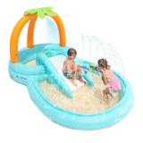 Evajoy - Piscina Infantil Inflable Con Tobogan, Rociadores D