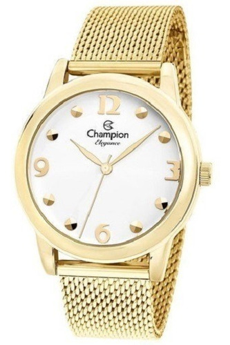 Relógio Champion Feminino Elegance Dourado Brilho Cn26813m