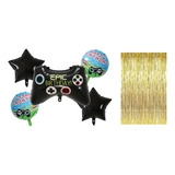 Kit De 5 Globos Gigantes Gamer + Cortina Metalica