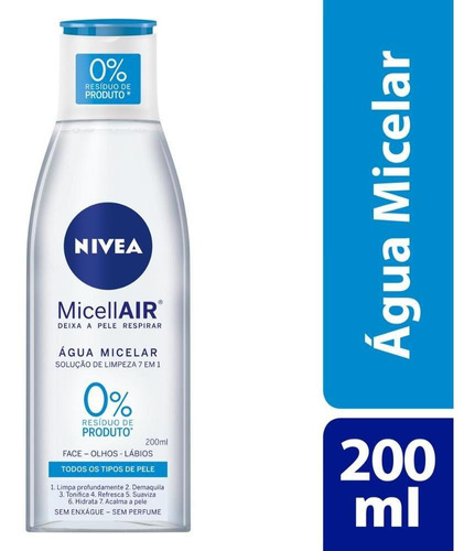 Água Micelar Nivea Micellair Solução 7 Em 1 200ml