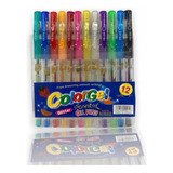 12 Canetas Gel Colorida Perfumadas Glitter Neon Tons Barato 