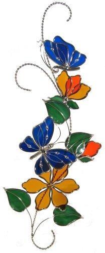 Decoración De Mariposa Azul De Vidrio Teñido