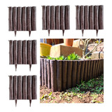 Kit 5 Cercas Decorativa Jardim De Plástico Marron 1,58 Mts