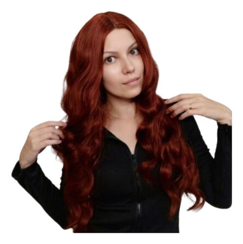 Peruca Lace Wig Ruiva Fibra Futura Aspecto De Cabelo Natural