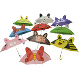 3 Sombrillas Paraguas Infantil 3d Con Silbato Varios Diseños