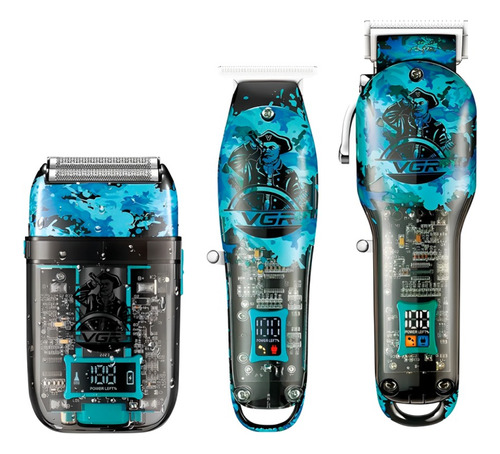 Combo 3 En 1 Vgr Peluquera Patillera Shaver V-645 Recargable