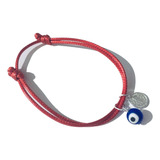 10 Pulseras Hilo Rojo San Benito Ojo Turco Azul Rey (pbo6)