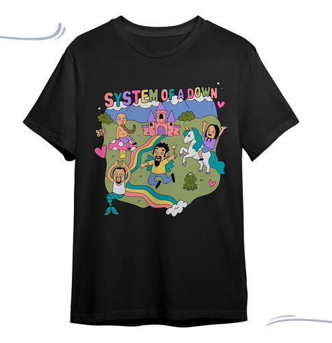 Camiseta Banda Metal System Of A Down Cartoon Cute Unissex