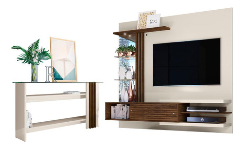 Conjunto Home Theater E Bancada Zimmer Off-white Savana