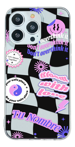 Funda Para iPhone Para Mujer Cuadros Stickers Con Tu Nombre