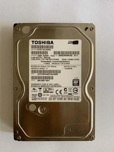 Disco Duro Interno Hdd Sata 3.0 500 Gb 7200 Rpm Toshiba 