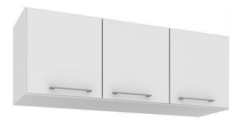 Armário Aéreo Cozinha Lara 3 Portas 120 Cm Branco 