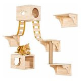 Tinton Life Juego De 9 Escaladores De Madera De Pared Para G