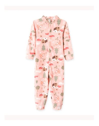 Roupa De Bebê Macacão Pijama Infantil Longo Floresta Ziper