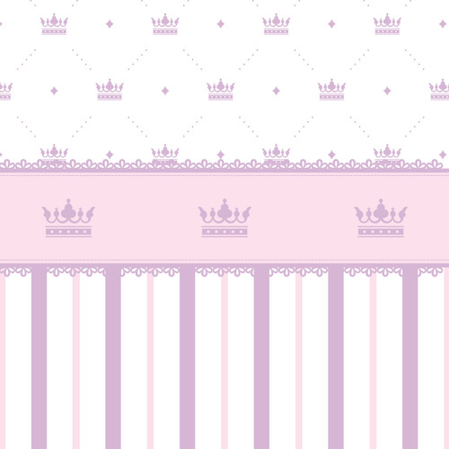 Papel De Parede Quarto Bebê Infantil Princesa Lilás