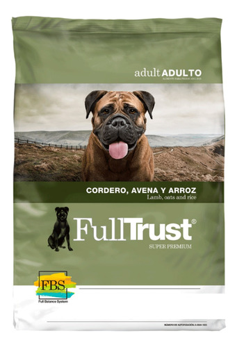 Fulltrust Perro Adulto Sabor Cordero, Avena Y Arroz 8 Kg