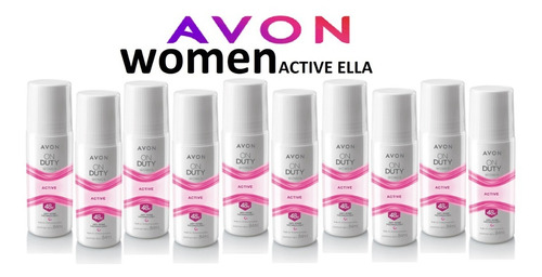 Paquete 10 Desodorantes On Duty Active Women Avon Roll-on