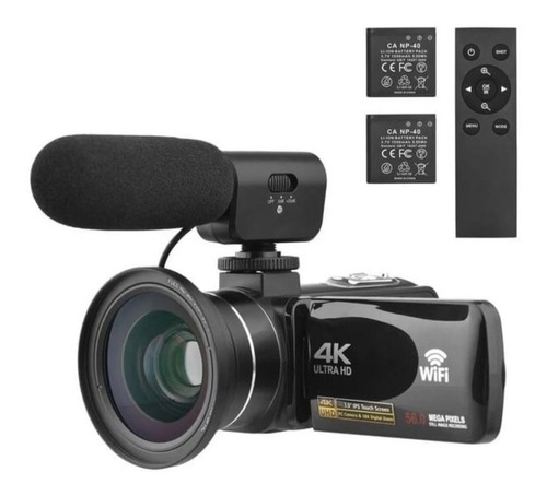 Kit Youtuber Câmera De Vídeo 4k Ultra Hd 18x Digital