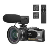 Kit Youtuber Câmera De Vídeo 4k Ultra Hd 18x Digital