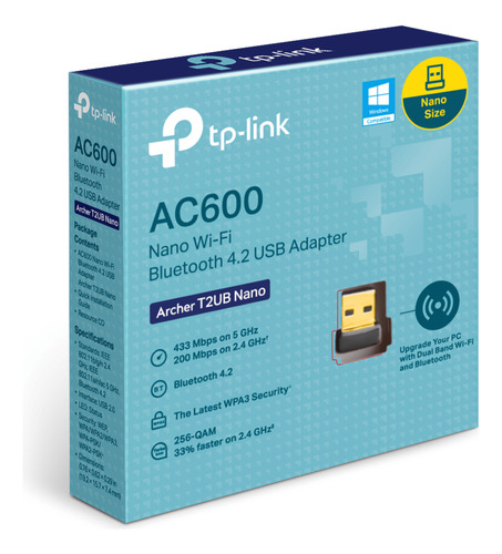 Adaptador Usb Tp-link Archer T2ub Nano Ac600 Bluetooth 4.2