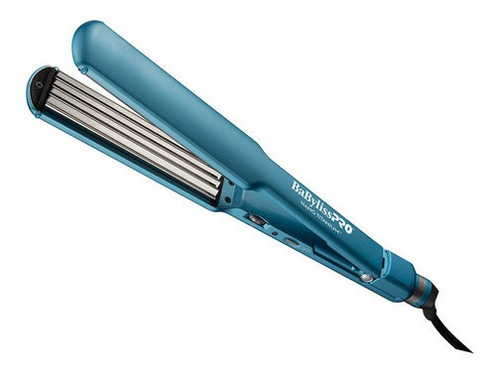 Plancha Babyliss Nano Titanium Waflera Grande 4-tooth Azul Color Negro