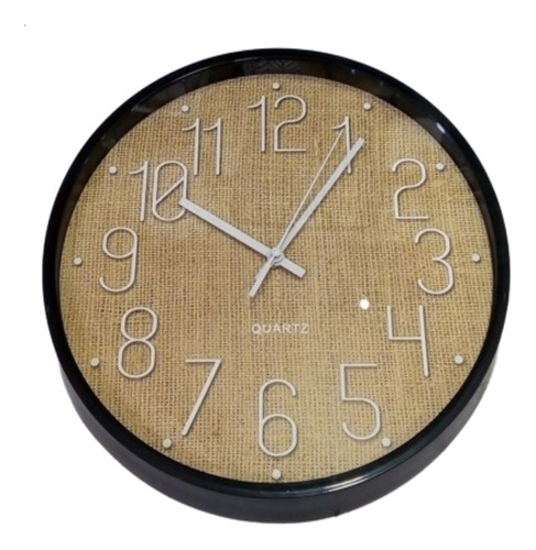 Reloj De Pared Decoracion Negro Fondo Marron Moderno
